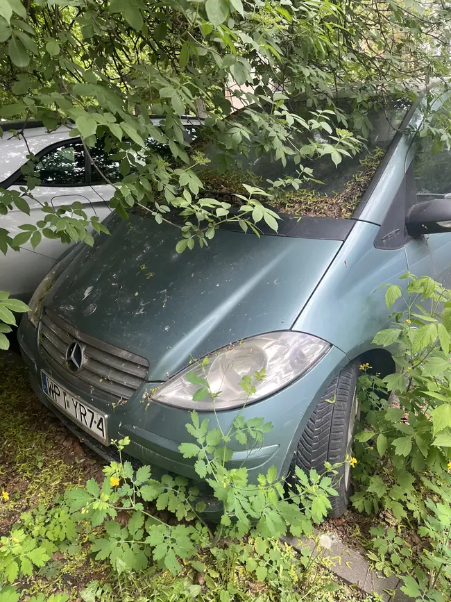 Mercedes z otwartymi drzwiami na osiedlowym parkingu - Motoryzacja na urbexie i nie tylko :) - zdjęcie 25/43