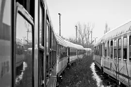 Niszczejące wagony kolejowe, Kraków