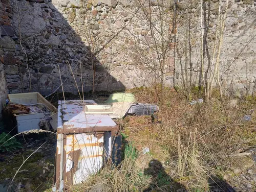 Spalone gospodarstwo w Łodzi