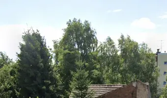 Drewniany dom ze stodołą