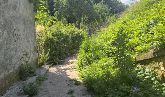 Częściowo opuszczona kamienica.