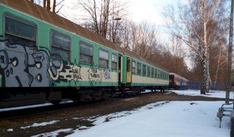 Opuszczone wagony pociągów PKP, Warszawa,